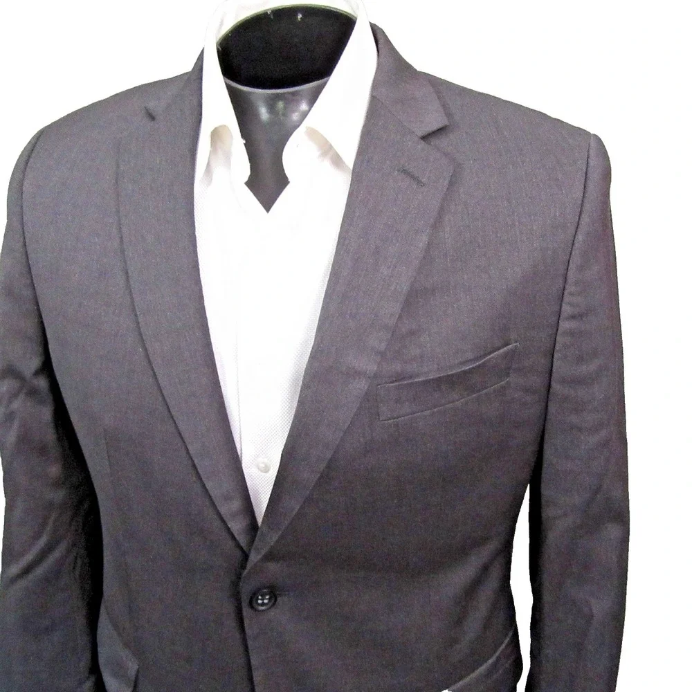 Banana Republic Sport Coat 42R Slim Gray Cerruti Italian Wool Double Vent Modern